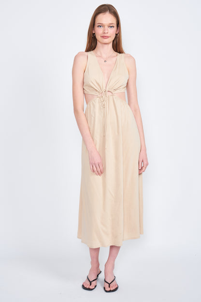 Tabia V-Neck Midi Dress