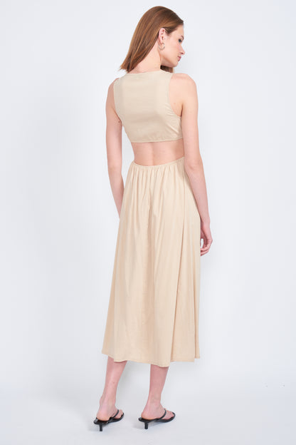 Tabia V-Neck Midi Dress